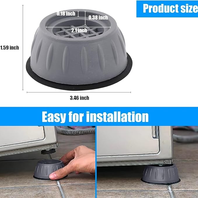 Premium Anti-Vibration Washing Machine Pads (Pack of 4)