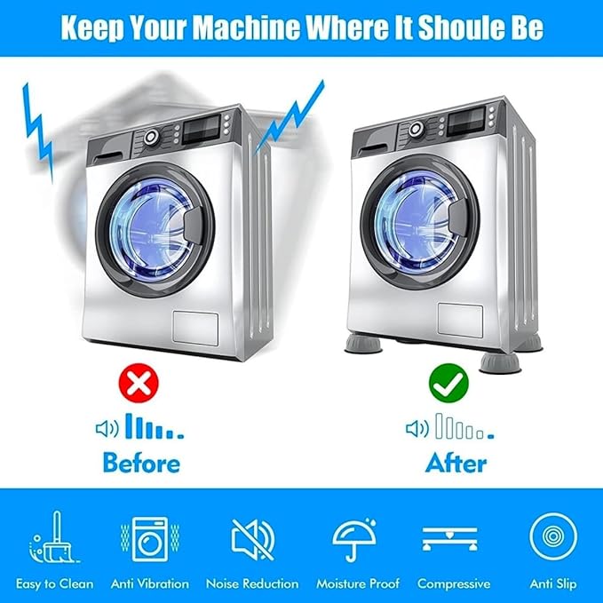 Premium Anti-Vibration Washing Machine Pads (Pack of 4)