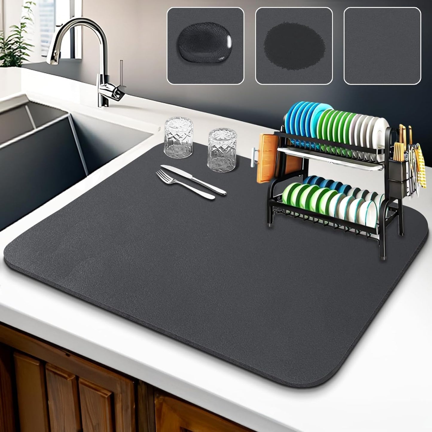 Premium Kitchen Water Absorbent Mat – Quick Dry, Stain Hiding